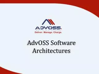 AdvOSS Software Architectures