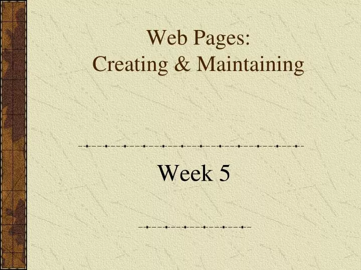web pages creating maintaining