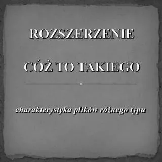 charakterystyka plik w r nego typu