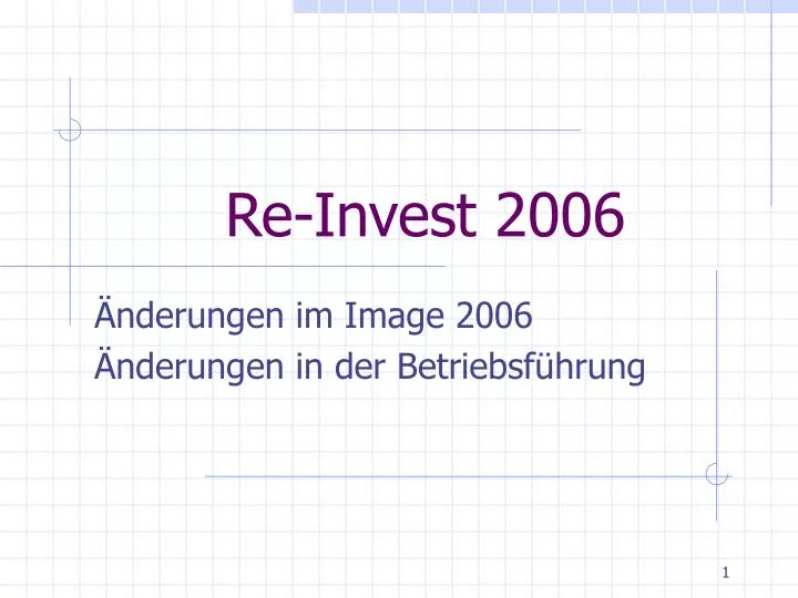 re invest 2006