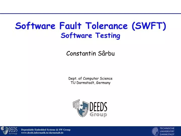 software fault tolerance swft software testing