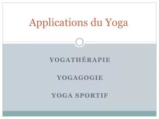 applications du yoga