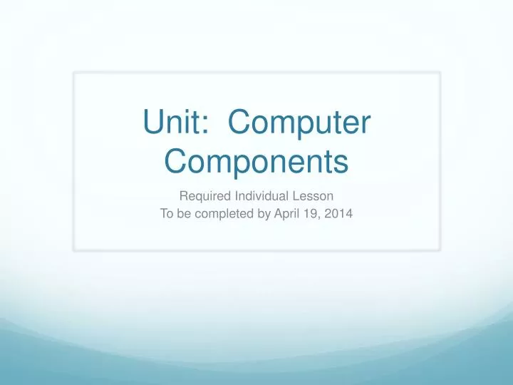unit computer components