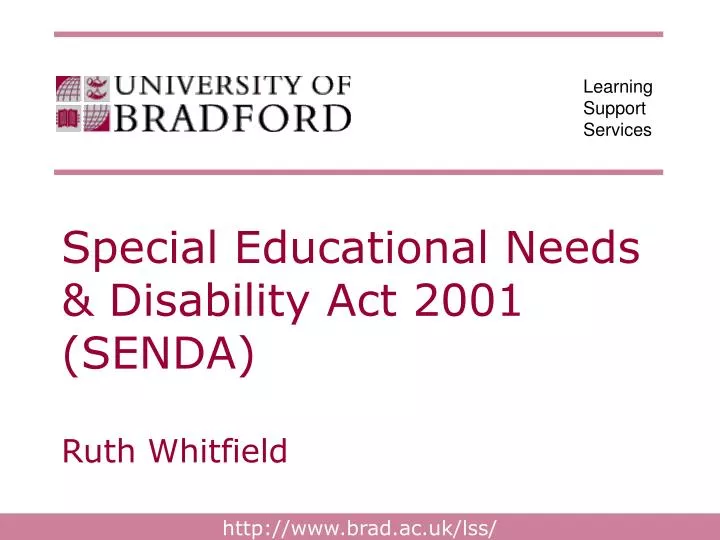 special educational needs disability act 2001 senda ruth whitfield