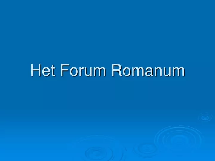 het forum romanum