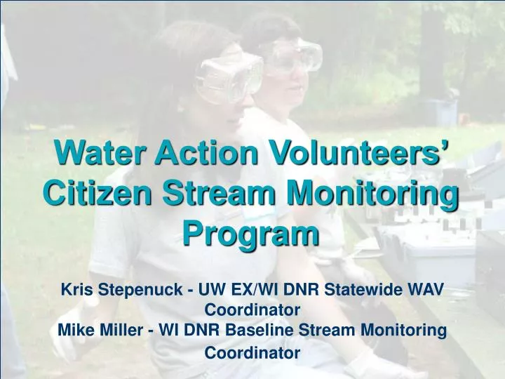 water action volunteers citizen stream monitoring program