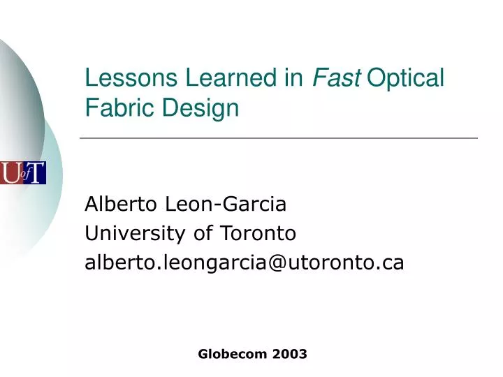 lessons learned in fast optical fabric design