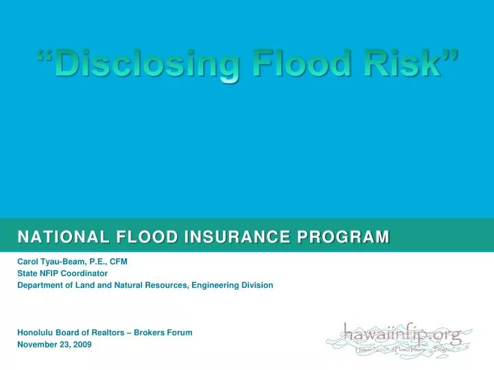 national flood insurance program