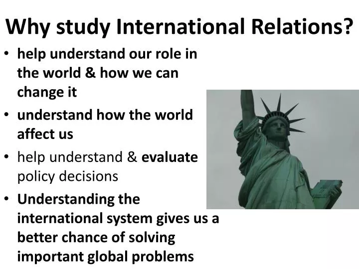 why study international relations
