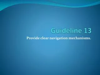 Guideline 13