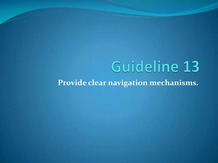 guideline 13