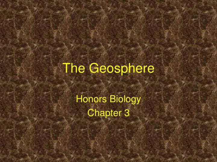 the geosphere