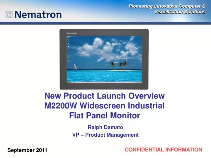 new product launch overview m2200w widescreen industrial flat panel monitor