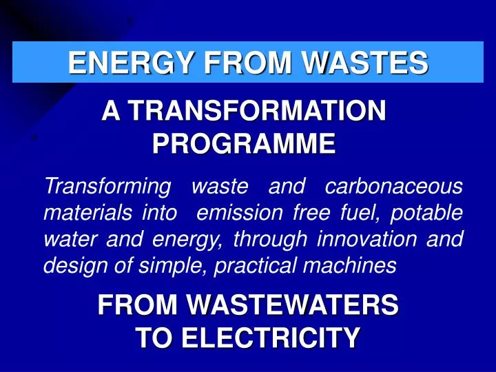 energy from wastes