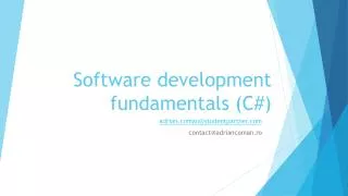 Software development fundamentals (C#)