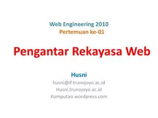 web engineering 2010 pertemuan ke 01 pengantar rekayasa web