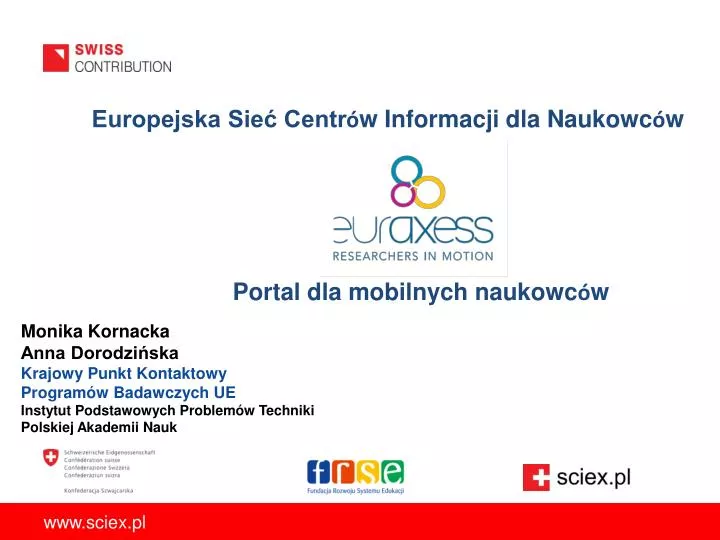 europejska sie centr w informacji dla naukowc w portal dla mobilnych naukowc w