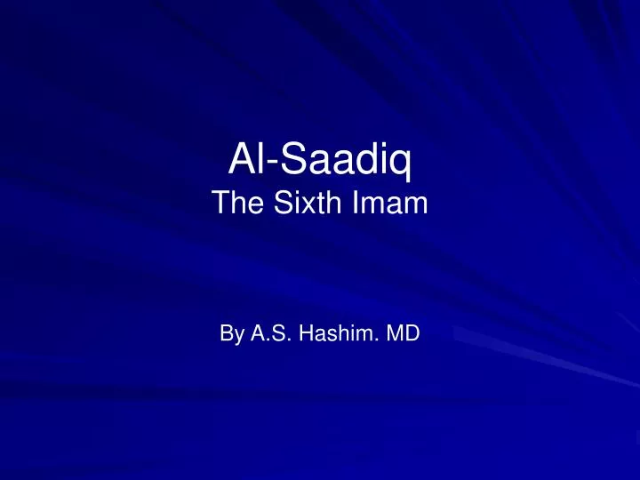 al saadiq the sixth imam