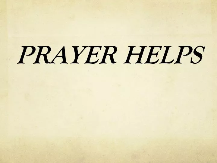 prayer helps