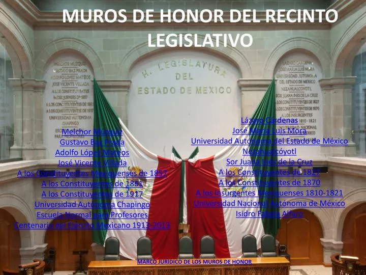 muros de honor del recinto legislativo
