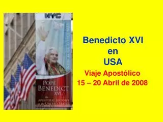 benedicto xvi en usa