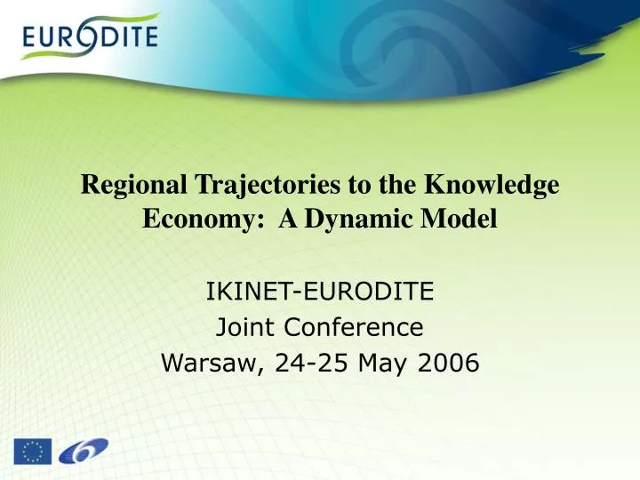 regional trajectories to the knowledge economy a dynamic model