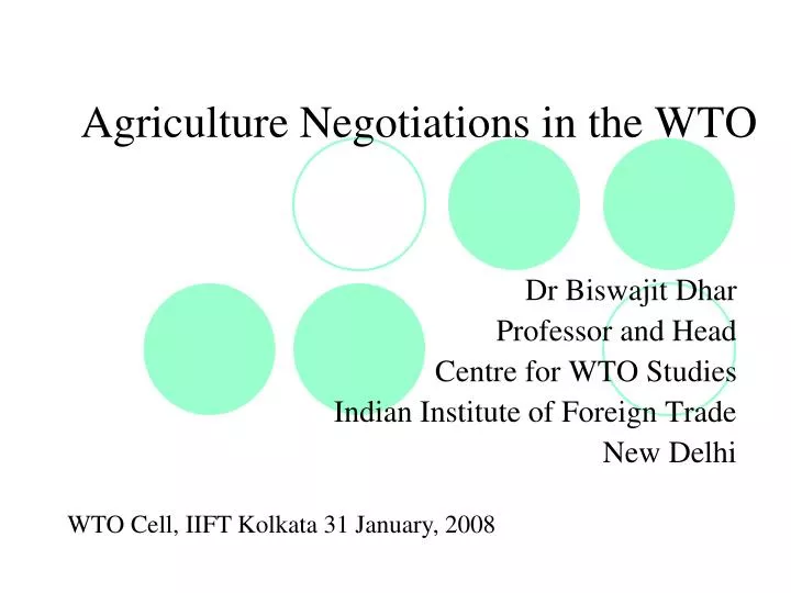 agriculture negotiations in the wto