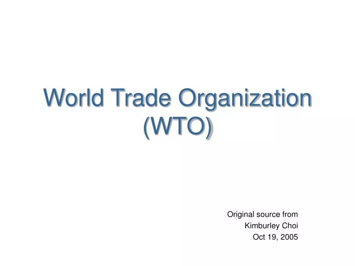 world trade organization wto