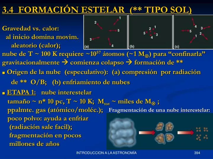 3 4 formaci n estelar tipo sol