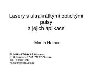 lasery s ultrakr tk mi optick mi pulsy a jejich aplikace