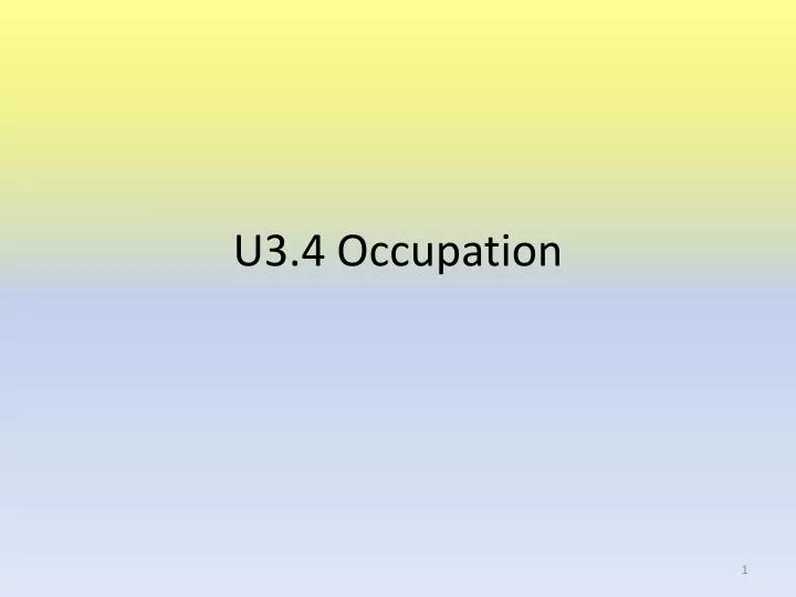 u3 4 occupation
