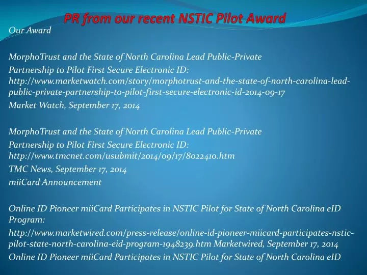 pr from our recent nstic pilot award