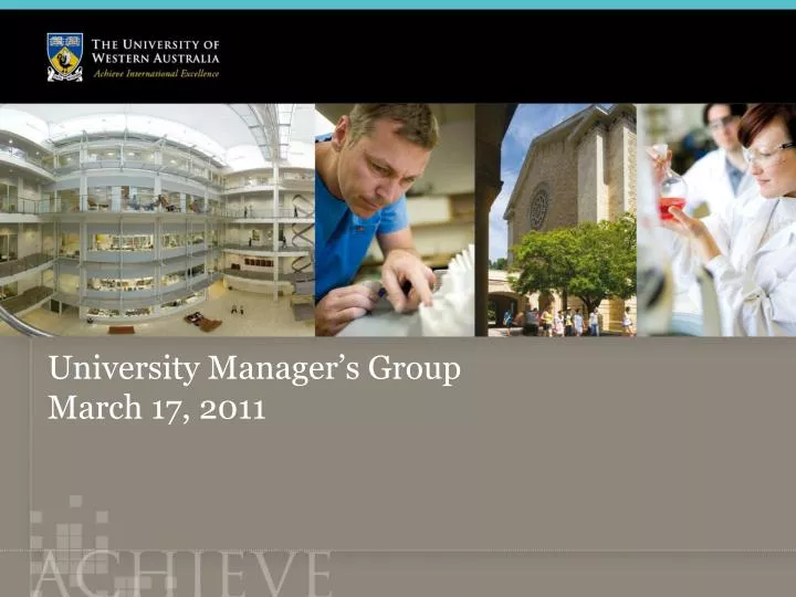 university manager s group march 17 2011