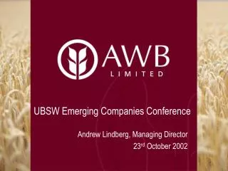 UBSW Emerging Companies Conference