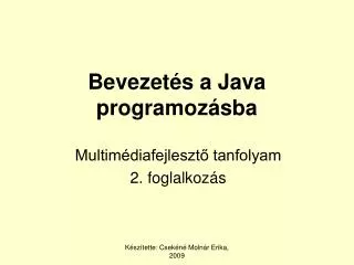 bevezet s a java programoz sba