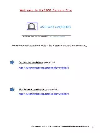 Welcome to UNESCO Careers Site