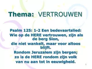 thema vertrouwen