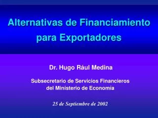 alternativas de financiamiento para exportadores