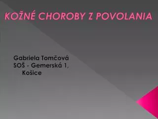 ko n choroby z povolania