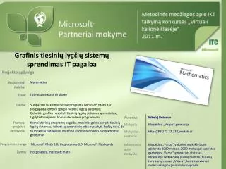 grafinis tiesini lyg i sistem sprendimas it pagalba