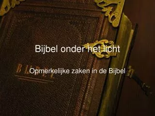 bijbel onder het licht