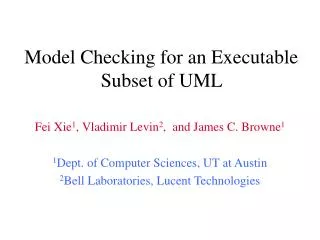 Model Checking for an Executable Subset of UML