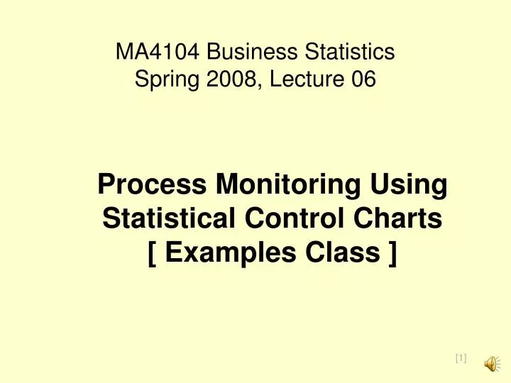 ma4104 business statistics spring 2008 lecture 06