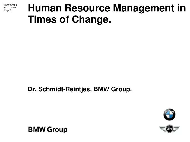 human resource management in times of change
