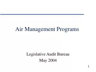 Air Management Programs