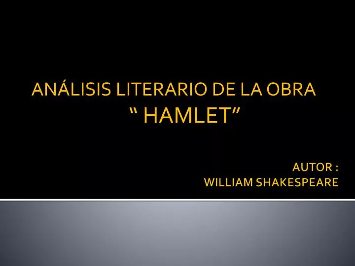 an lisis literario de la obra hamlet