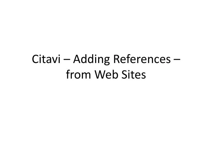citavi adding references from web sites