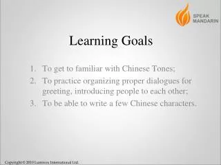 Learning Goals
