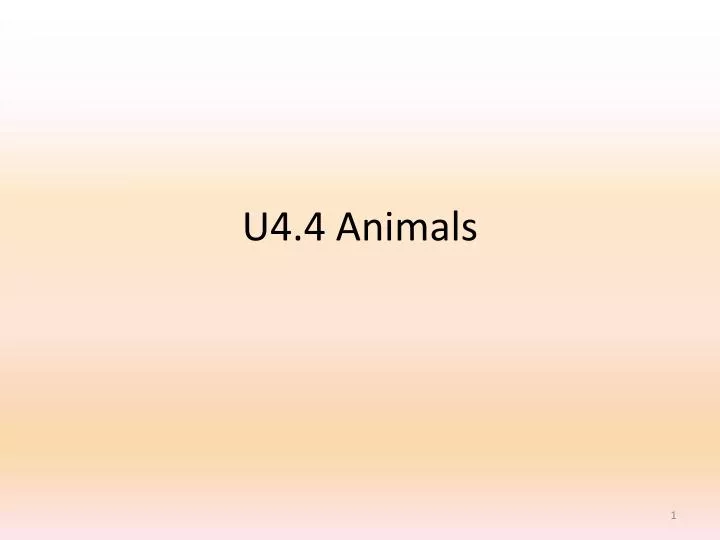 u4 4 animals