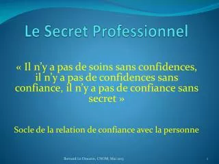 le secret professionnel